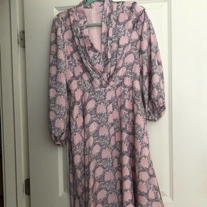 Long sleeve silk-ish material dress
